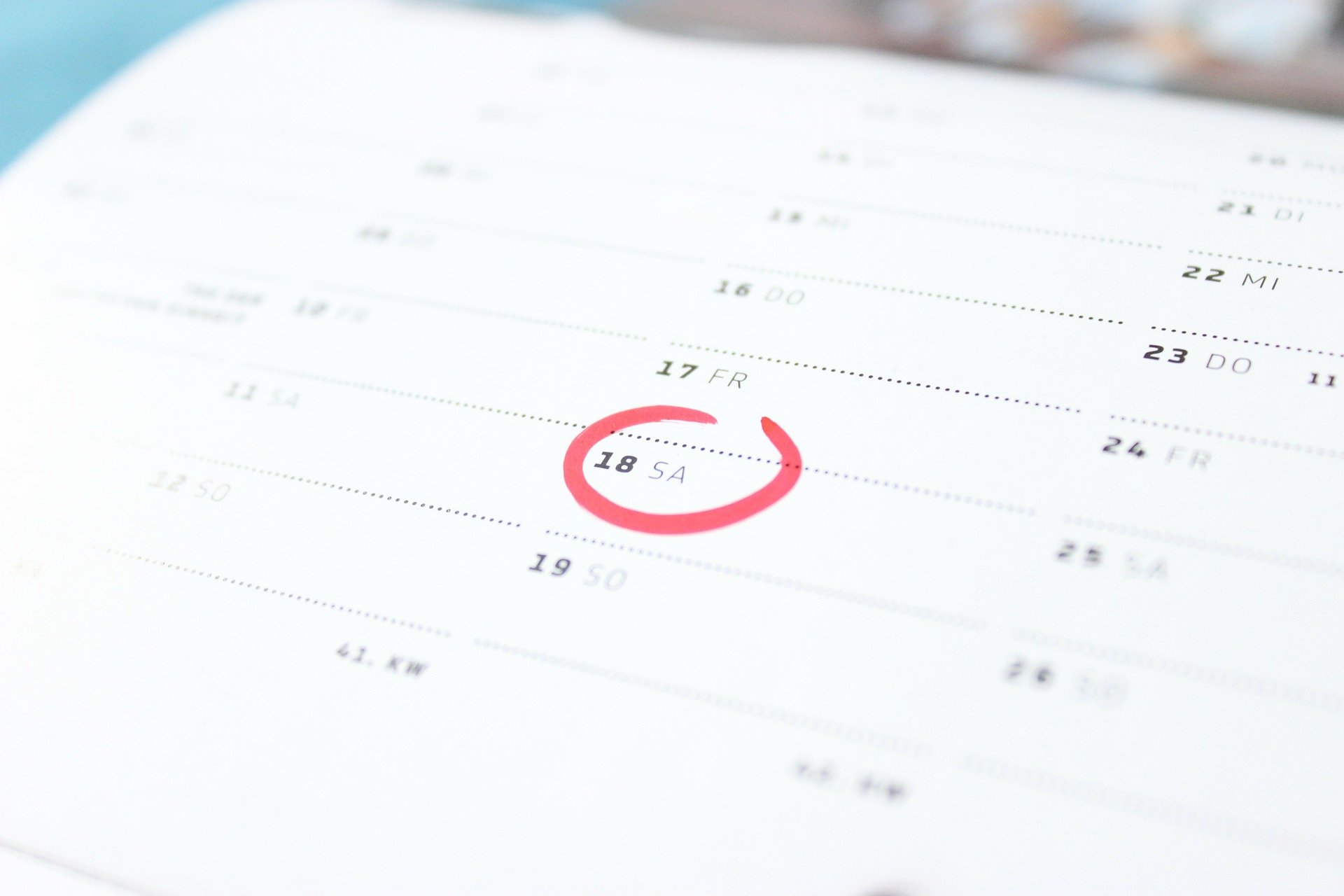 Image d'un calendrier